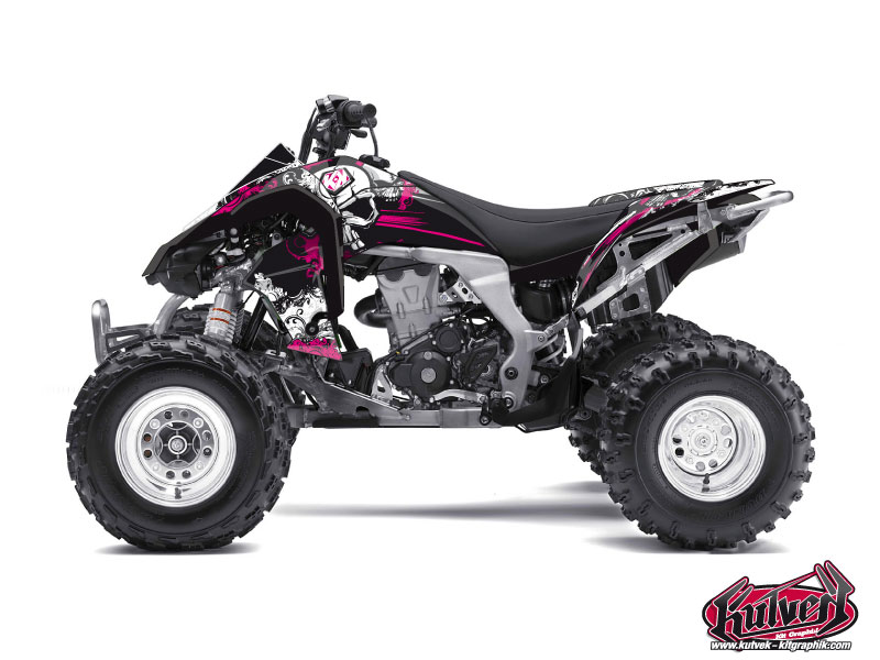 Kawasaki 450 KFX ATV Trash Graphic Kit Black Pink