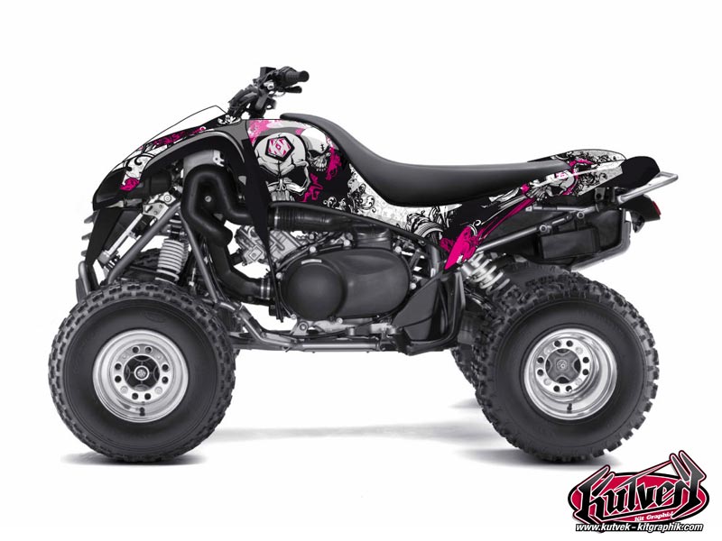 Kawasaki 700 KFX ATV Trash Graphic Kit Black Pink
