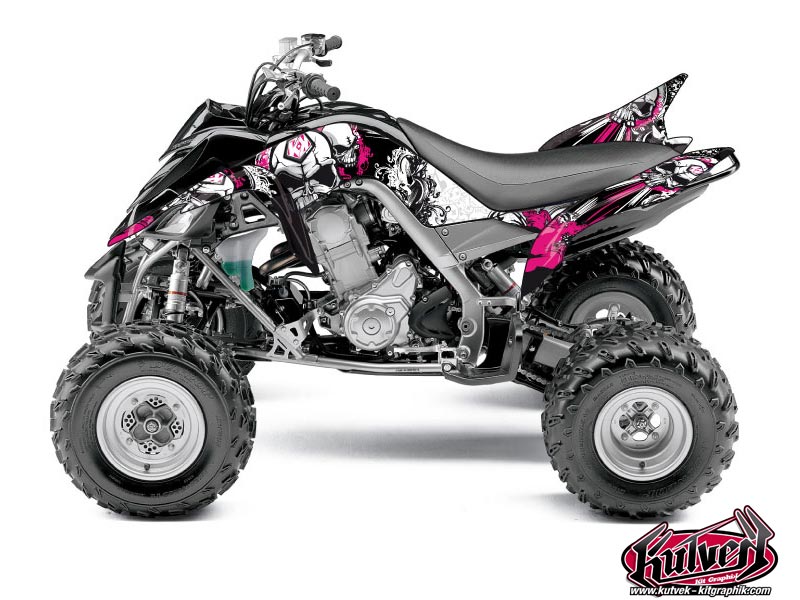 Yamaha 700 Raptor ATV Trash Graphic Kit Black Pink