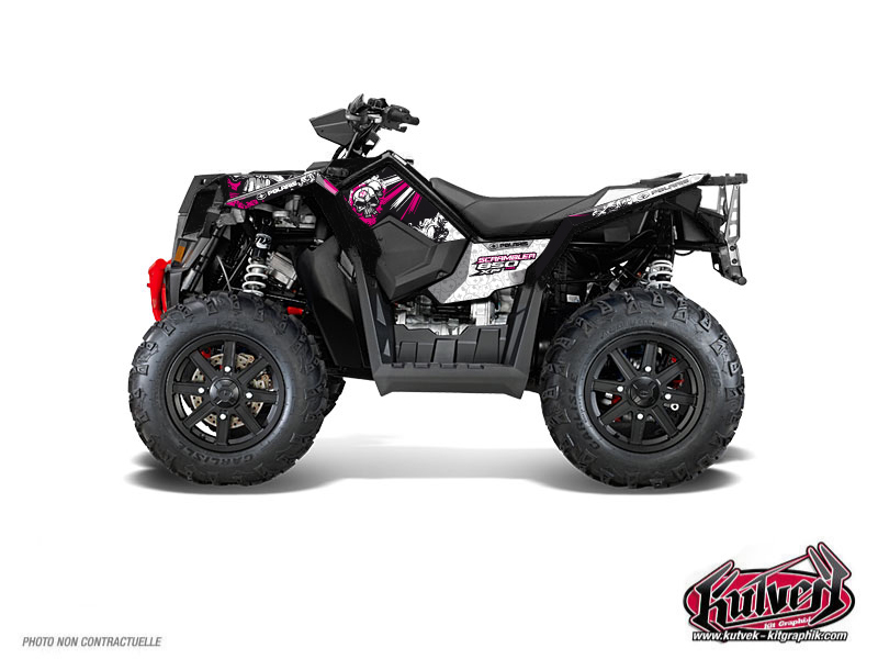 Polaris Scrambler 850-1000 XP ATV Trash Graphic Kit Black Pink