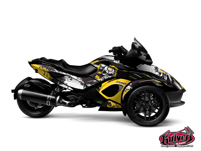 Can Am Spyder RS Roadster Trash Graphic Kit Yellow