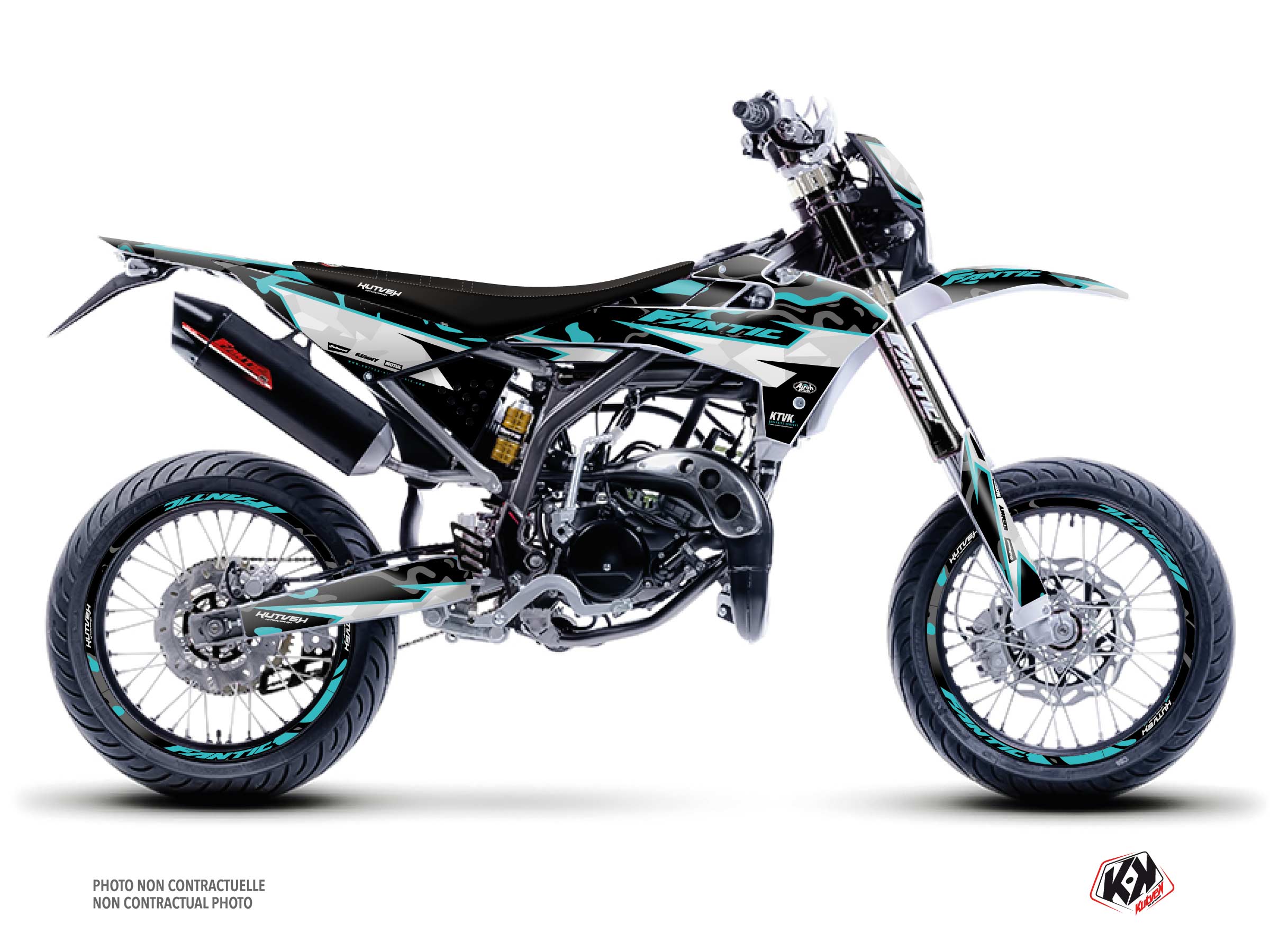 fantic 50cc barbarian  graphic kit turquoise