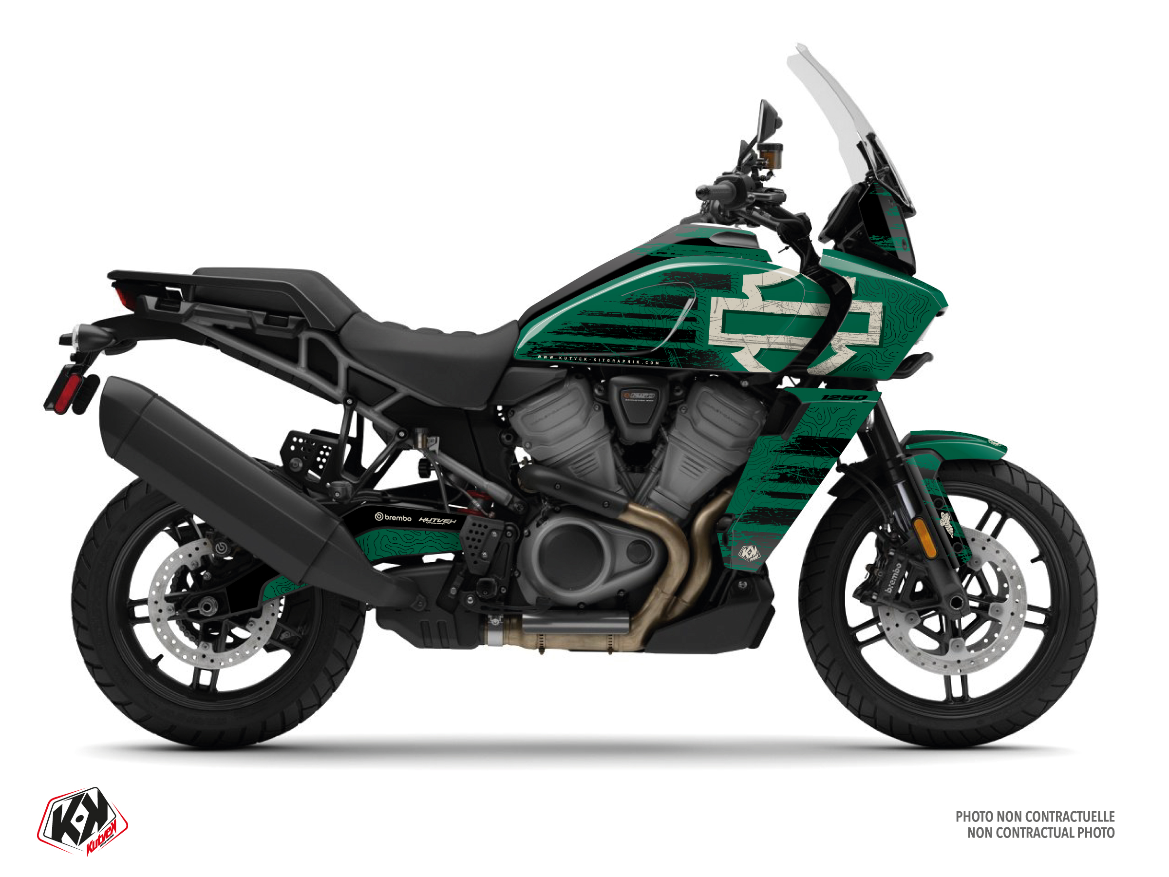 harley davidson street bike uncharted serie graphic kit green