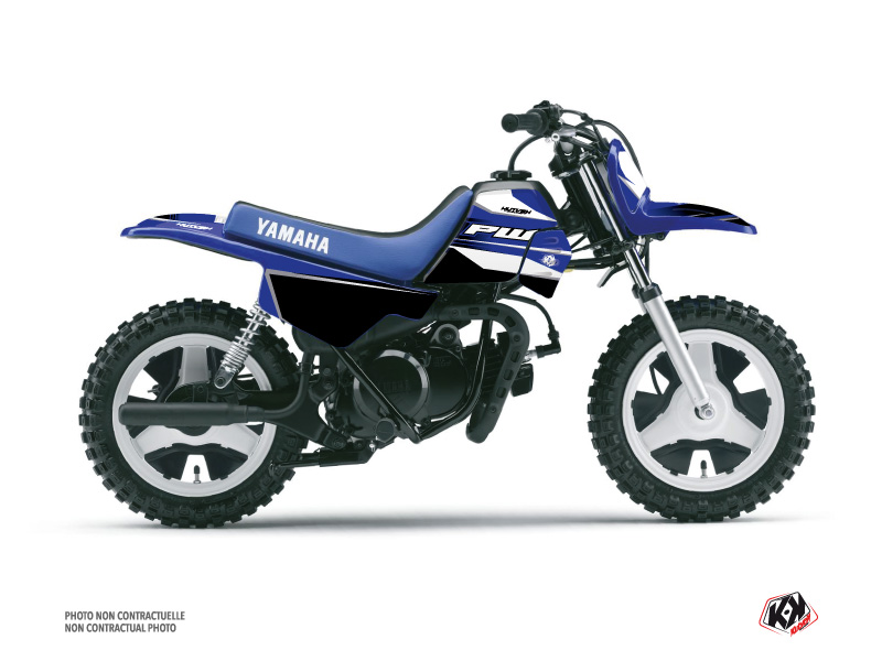 Kit Déco Motocross Rétro Yamaha PW50 Style US Bleu (années 80)
