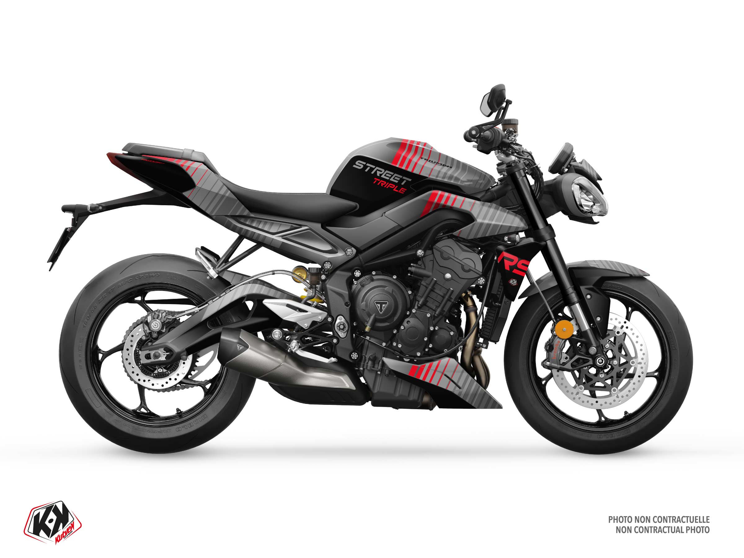 triumph street bike vanta  graphic kit grey