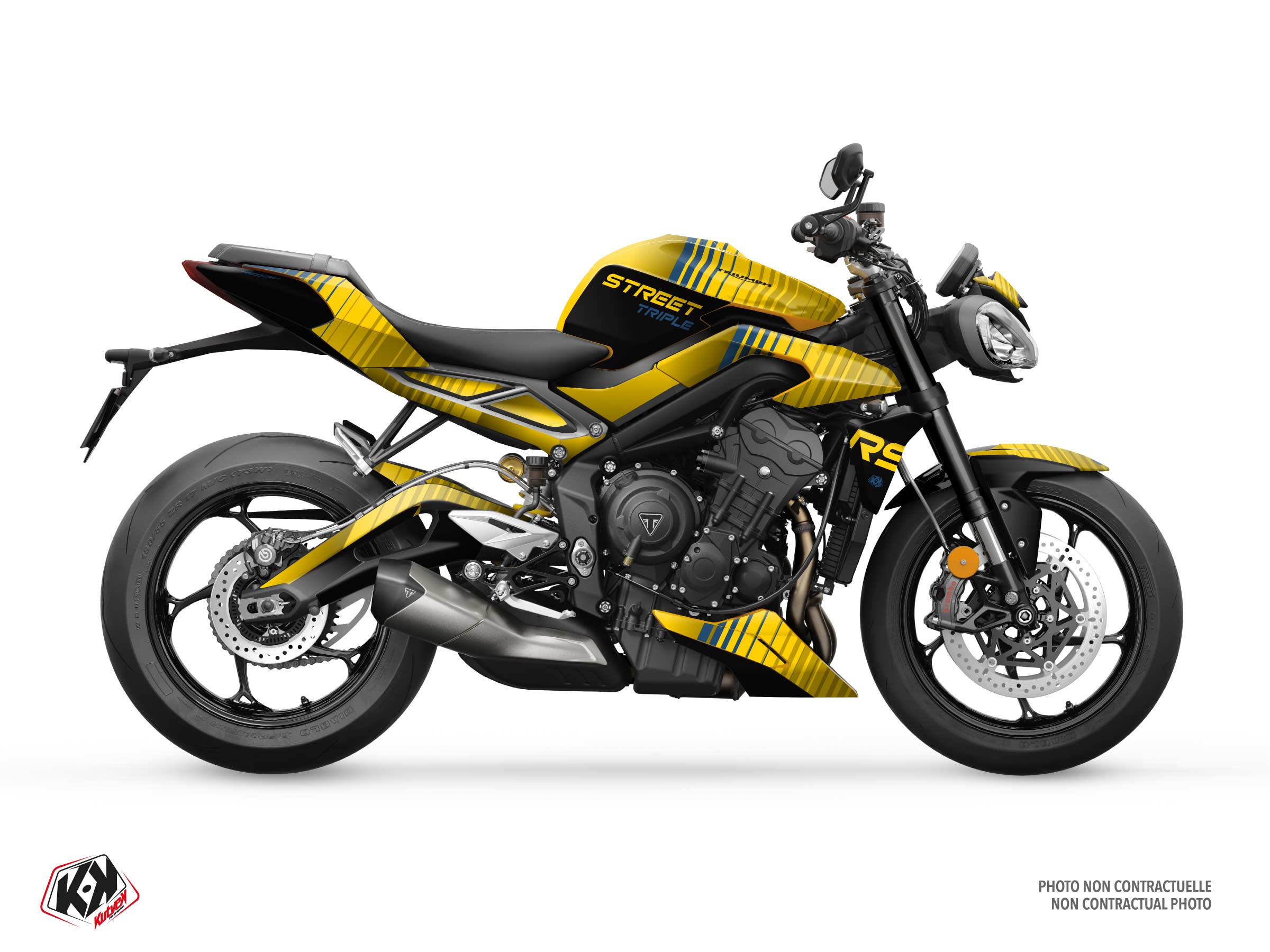 triumph street bike vanta  graphic kit yellow