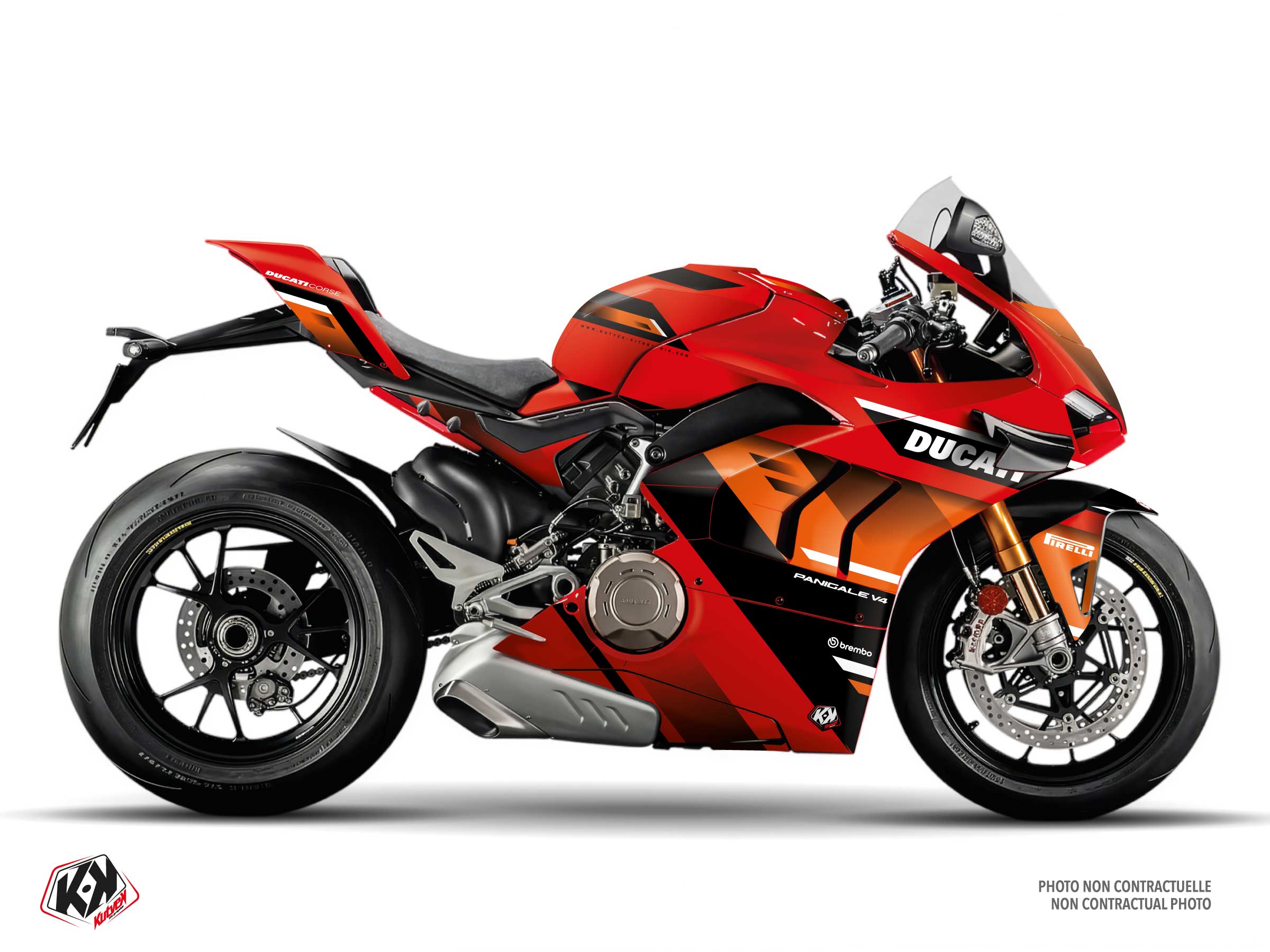 ducati street bike velox  graphic kit orange