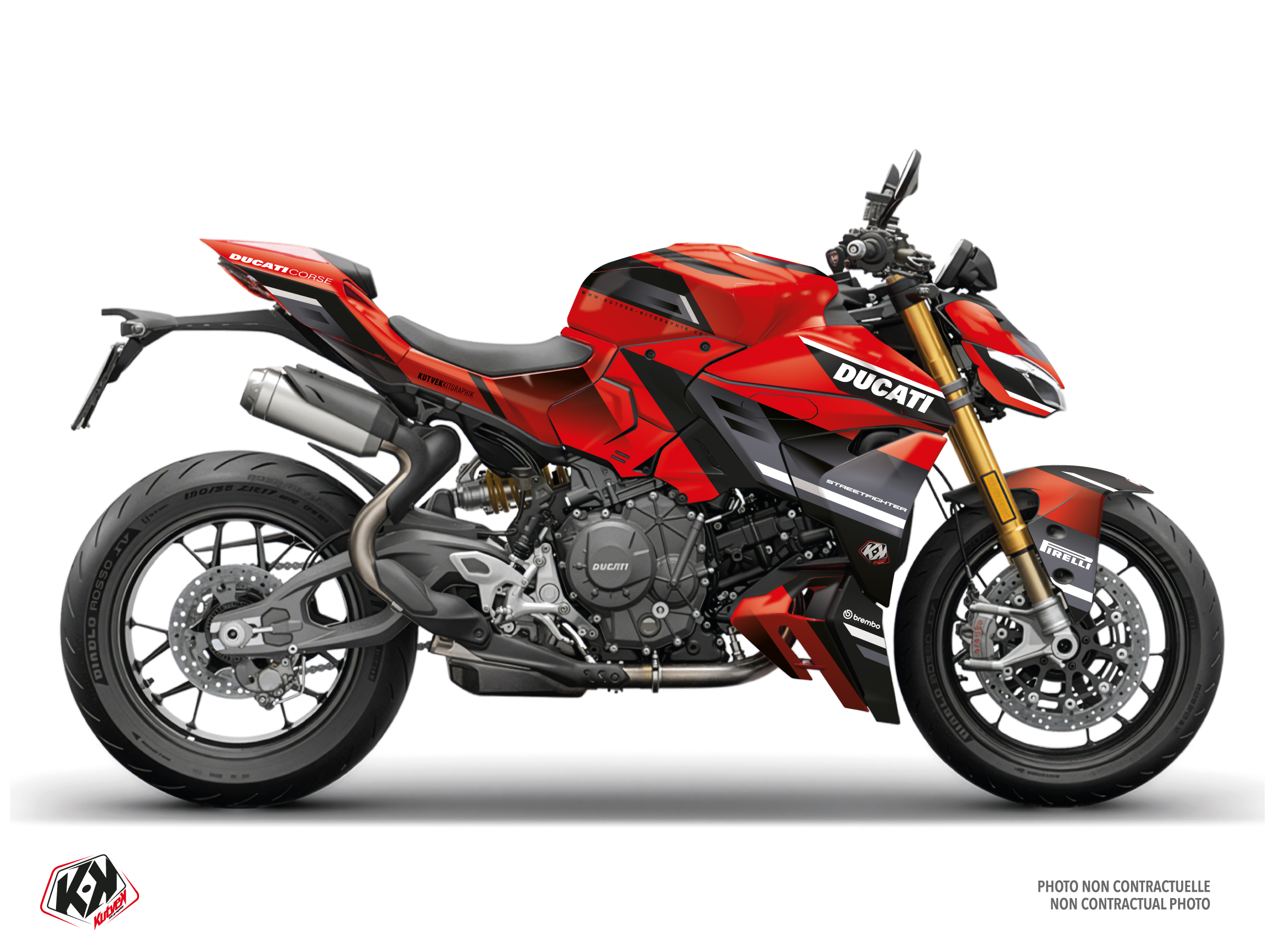 ducati street bike velox  graphic kit grey