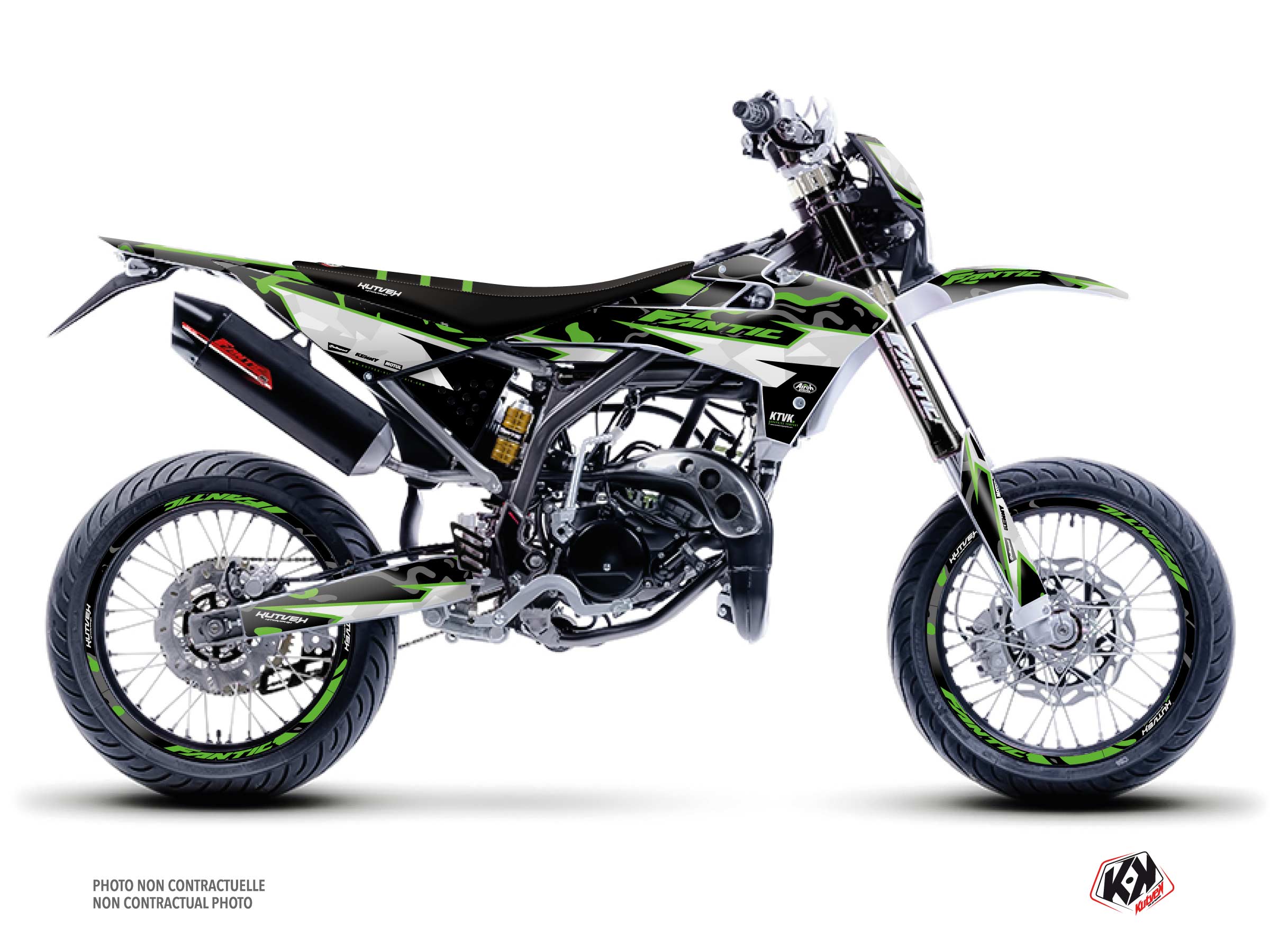 fantic 50cc barbarian  graphic kit green