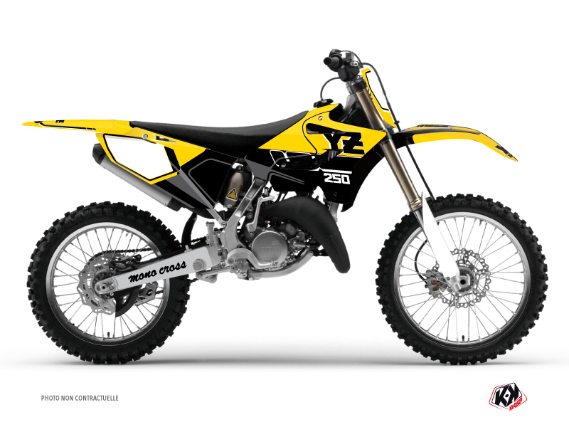 Yamaha 250 YZ Dirt Bike Vintage Graphic Kit Yellow
