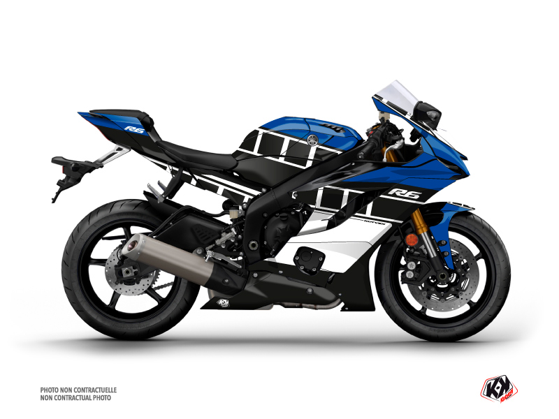 Kit Déco Moto Vintage Yamaha R6 Bleu