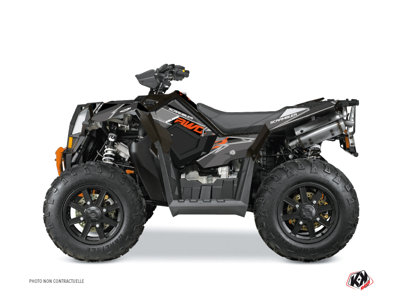 Polaris Scrambler 850-1000 XP ATV Visor Graphic Kit Black Orange