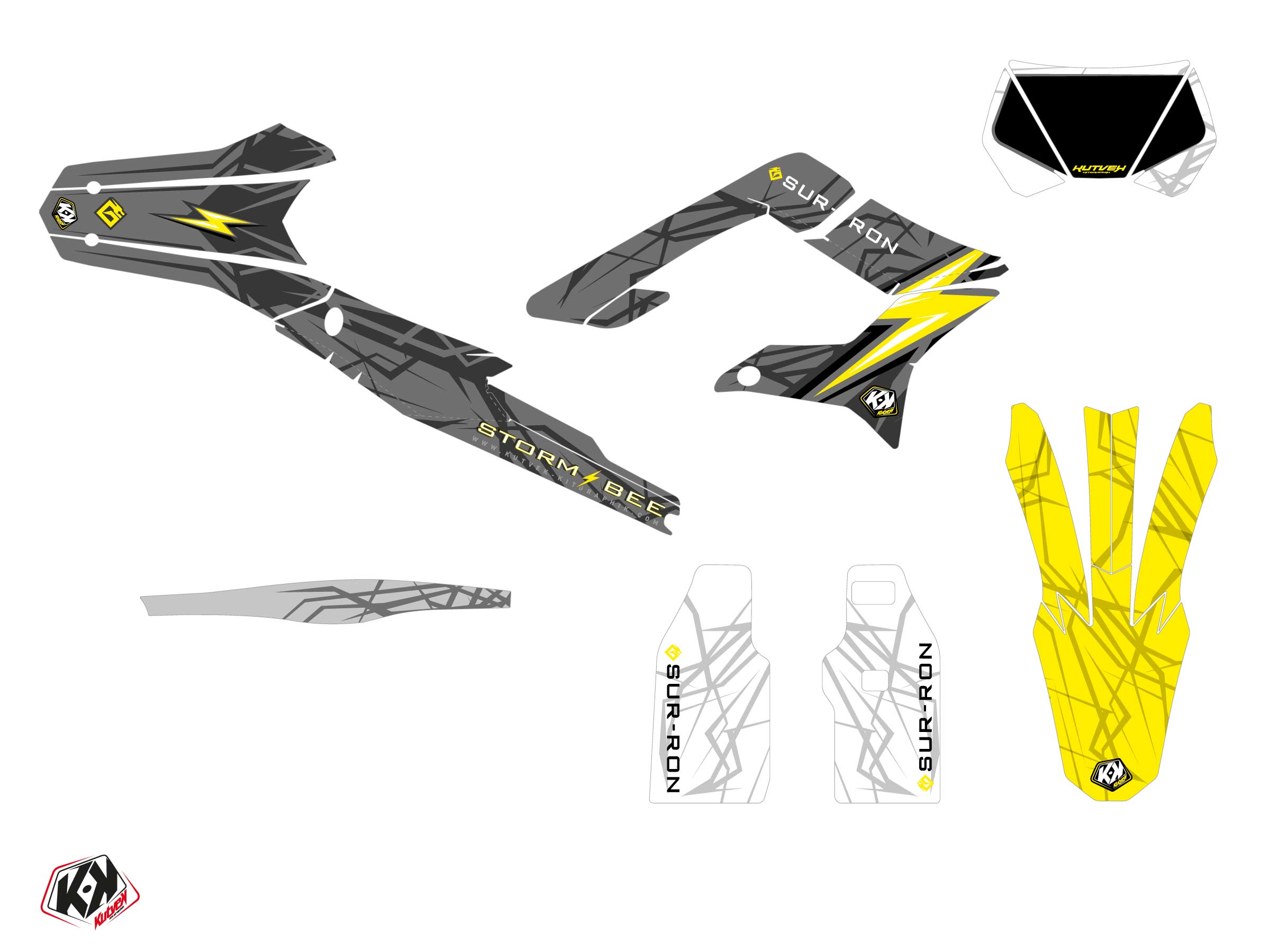 Sur-ron Storm-bee Enduro Dirt Bike Volt Graphic Kit Yellow