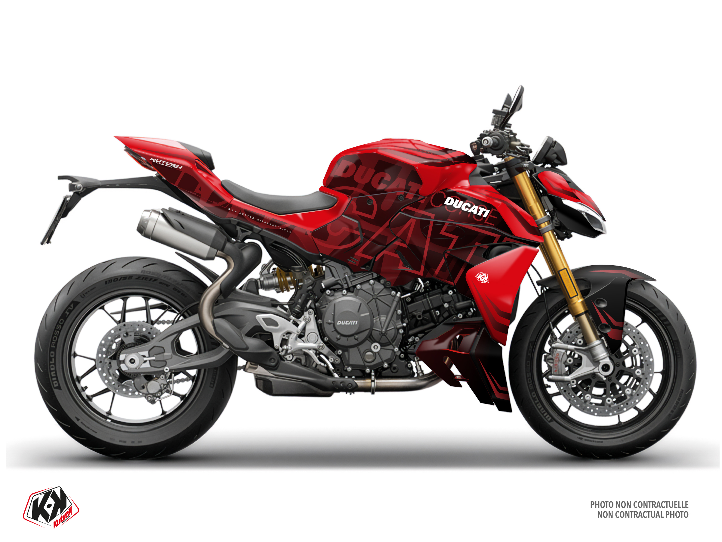 ducati street bike vulcan  graphic kit red