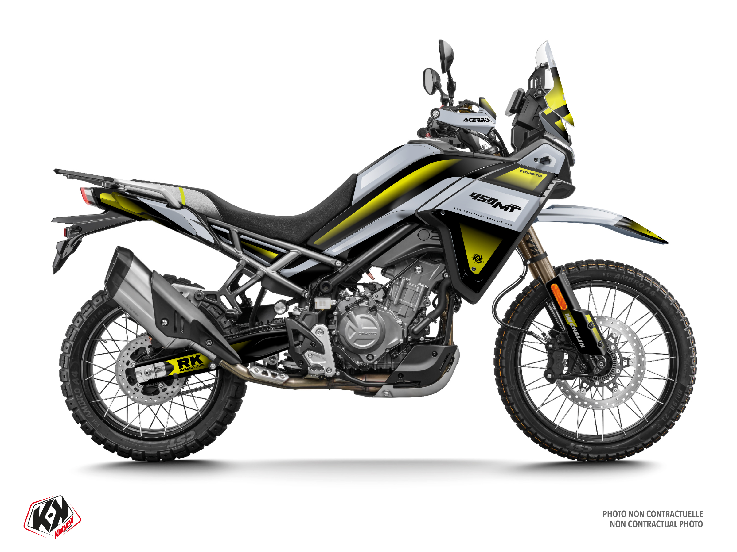 cf moto street bike warp  graphic kit grey