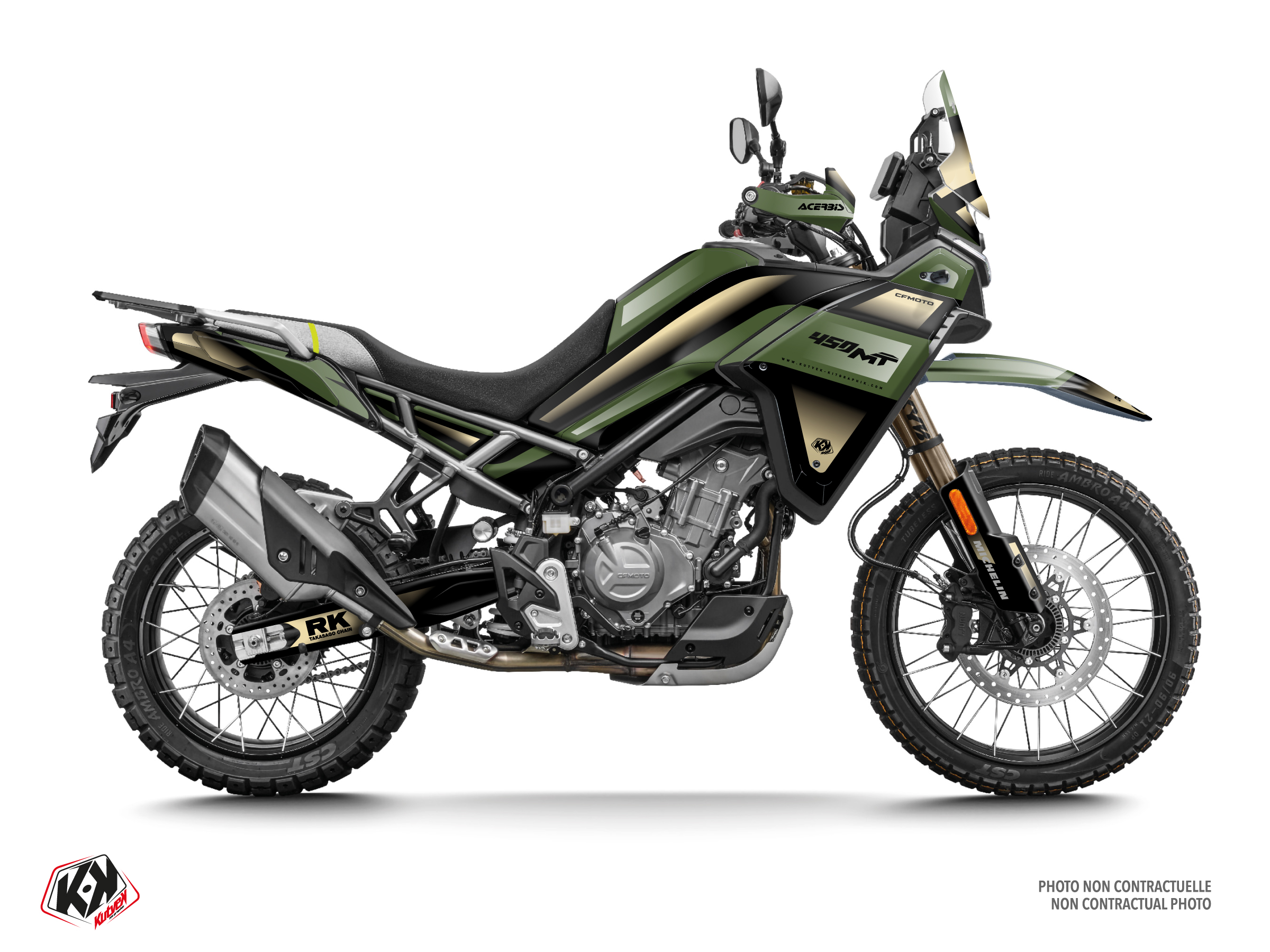 cf moto street bike warp  graphic kit green