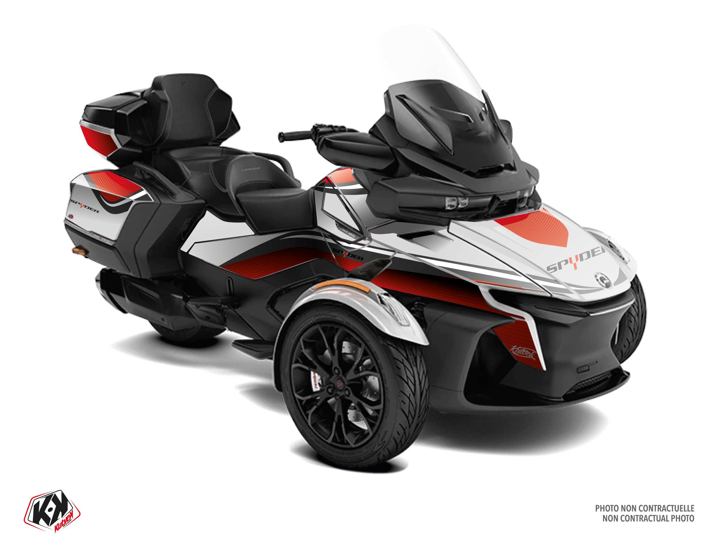 Can-am Spyder Rt Hybrid Wave Graphic Kit White