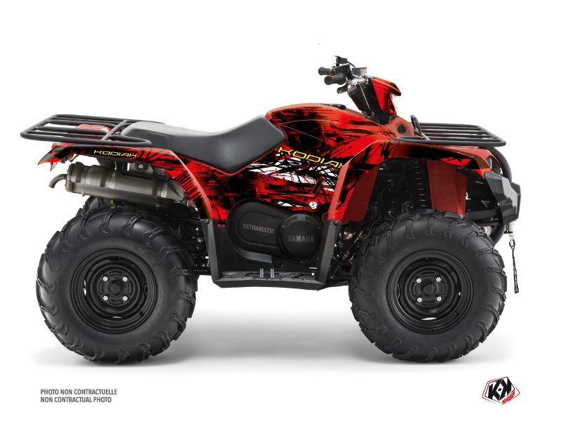 Yamaha 450 Kodiak ATV Wild Graphic Kit Red