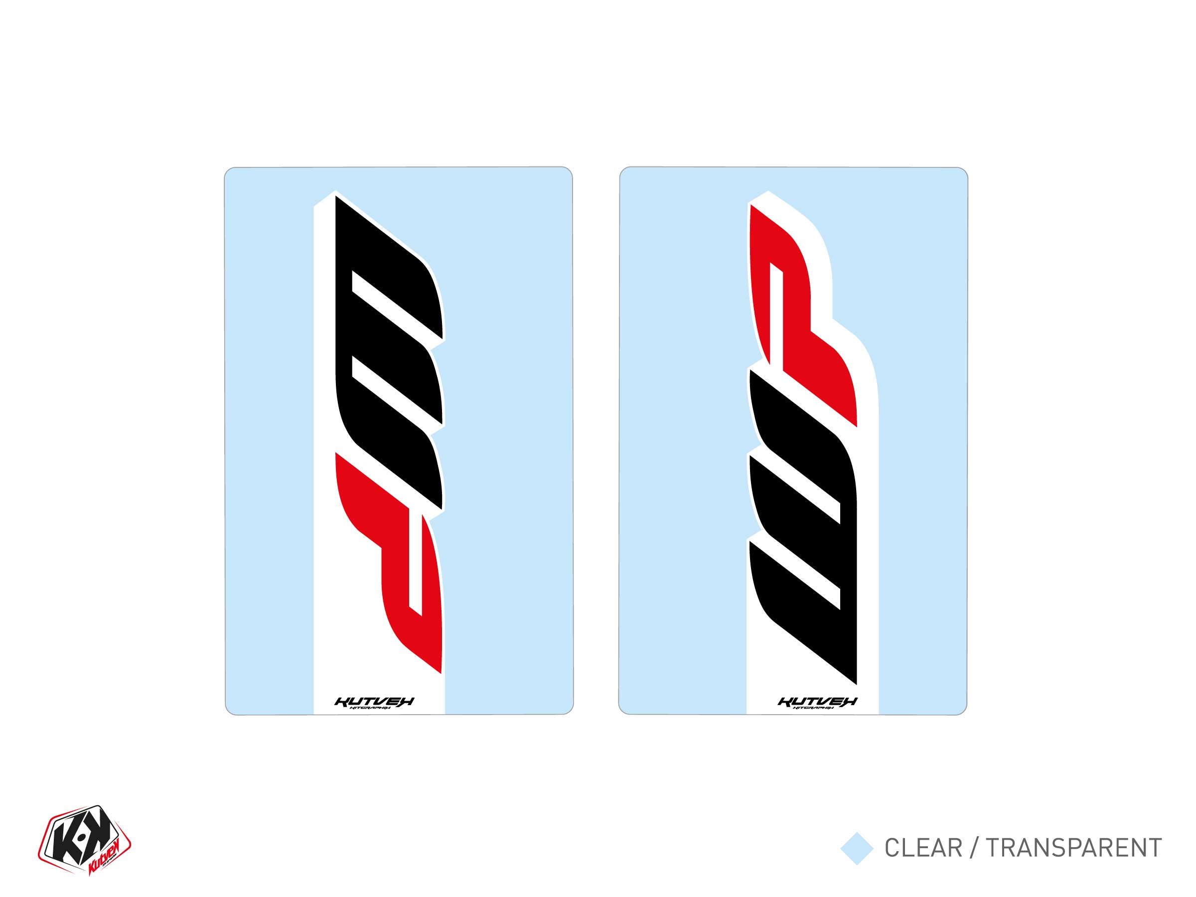STICKERS DE FOURCHE MOTO CROSS WP V3 TRANSPARENT - 250X160MM