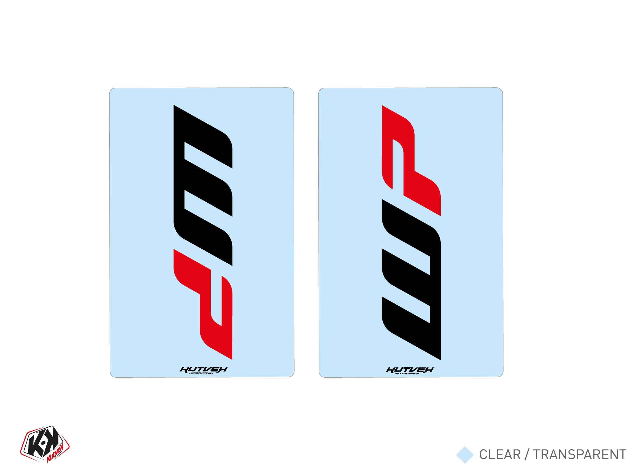 Stickers de fourche Moto Cross WP V1 Transparent - 250x160mm