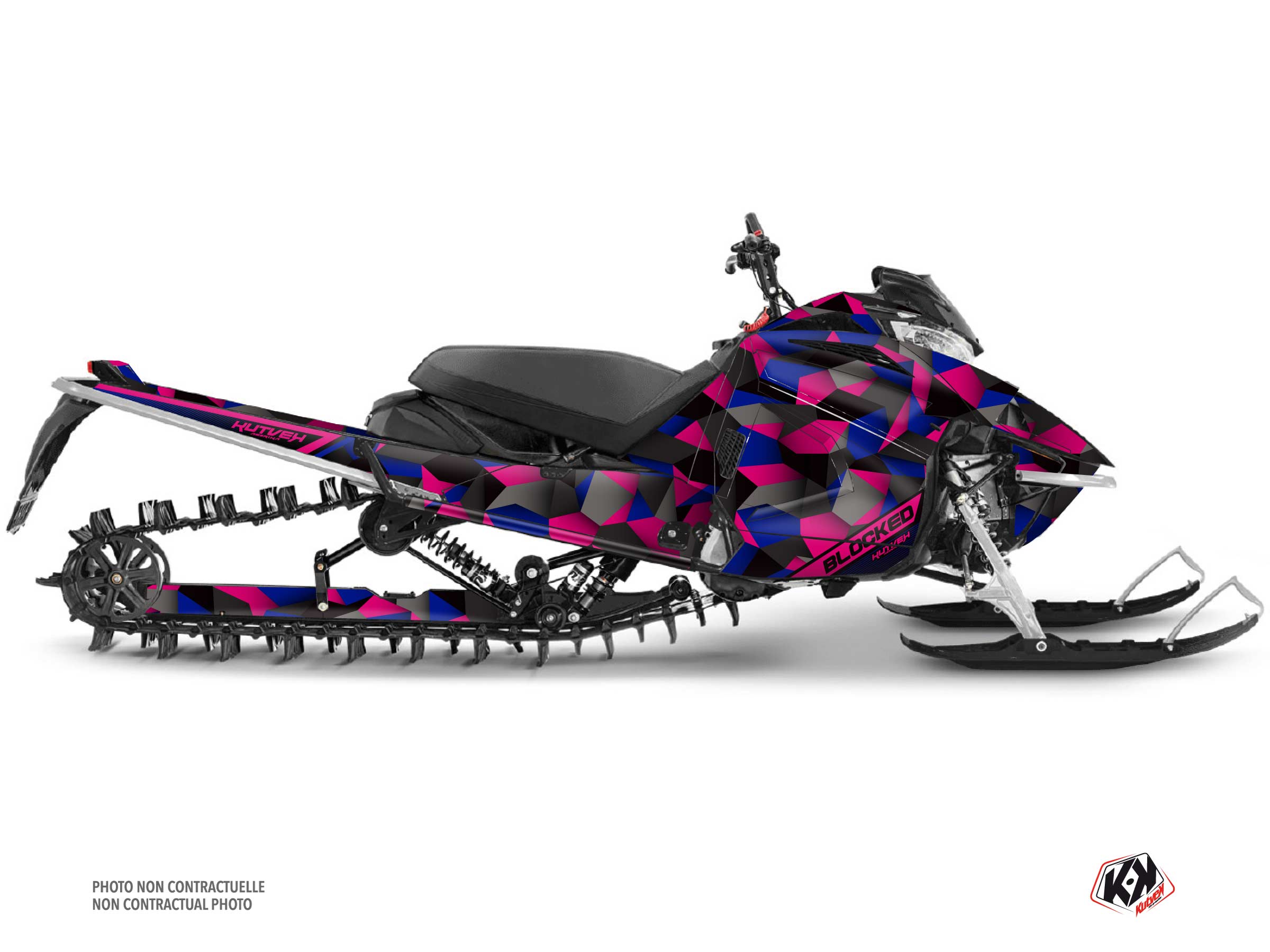yamaha snowmobile blocked  graphic kit black-pink-blue