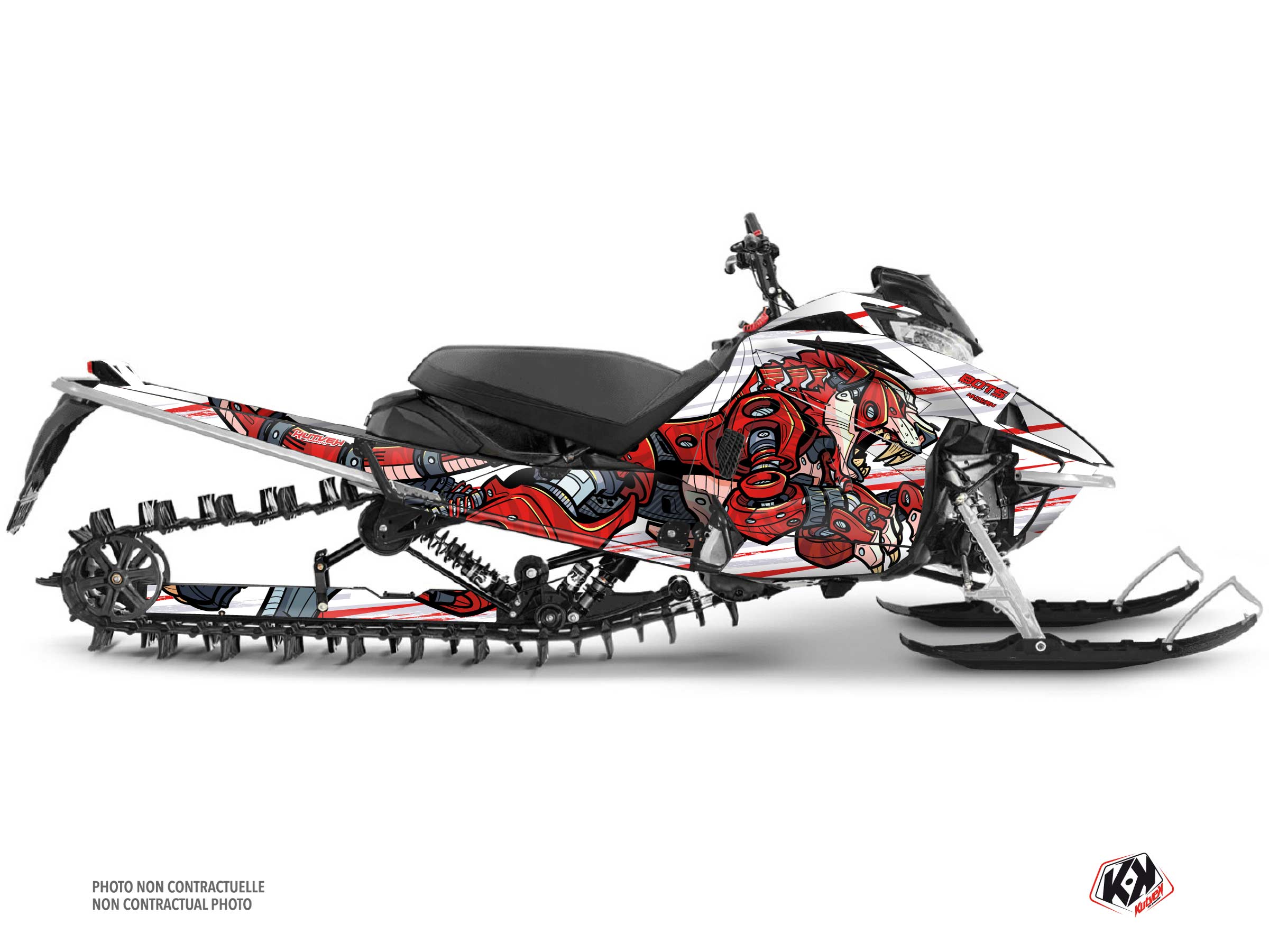 yamaha snowmobile bots  graphic kit white-red