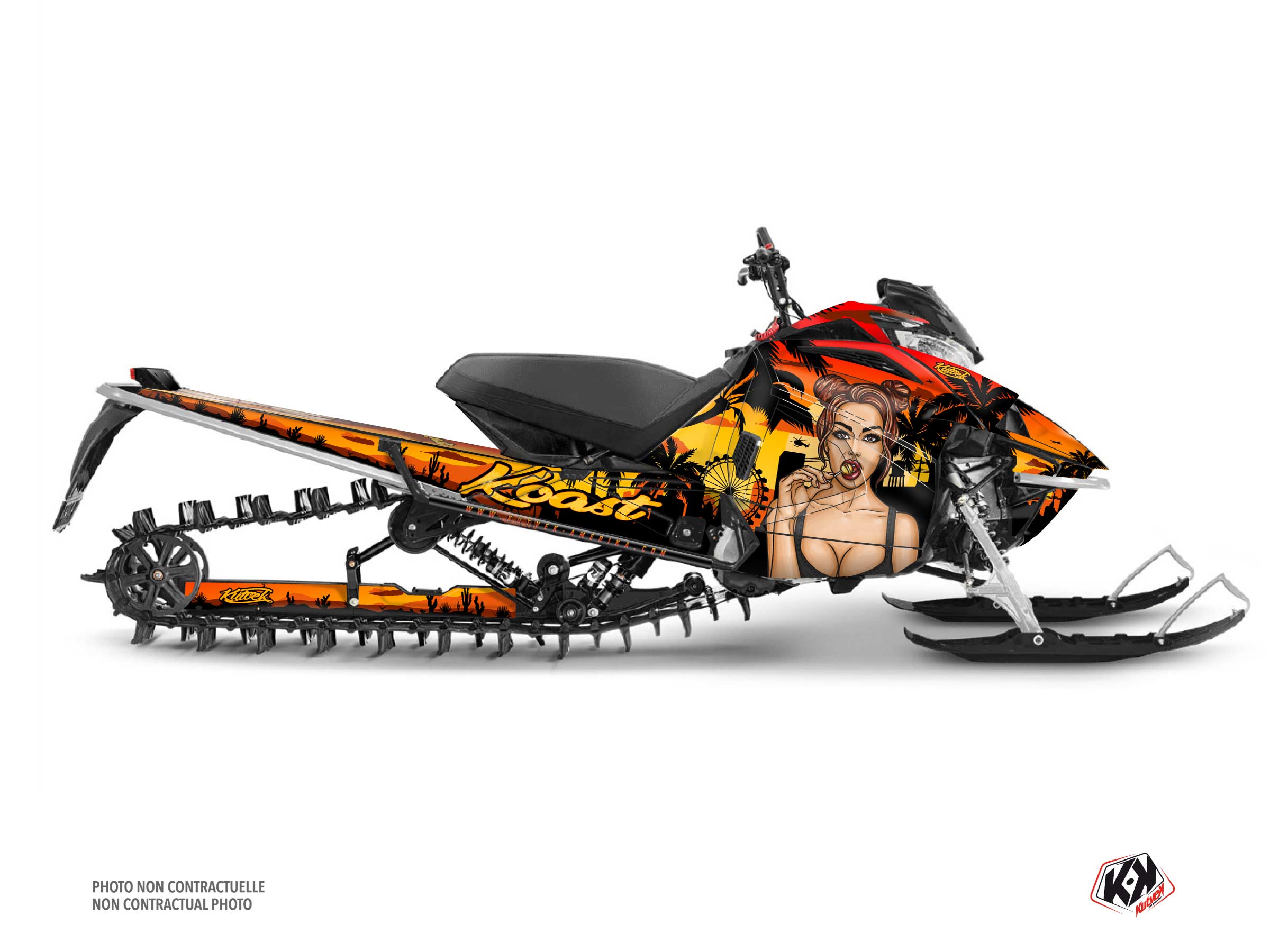yamaha snowmobile koast  graphic kit yellow
