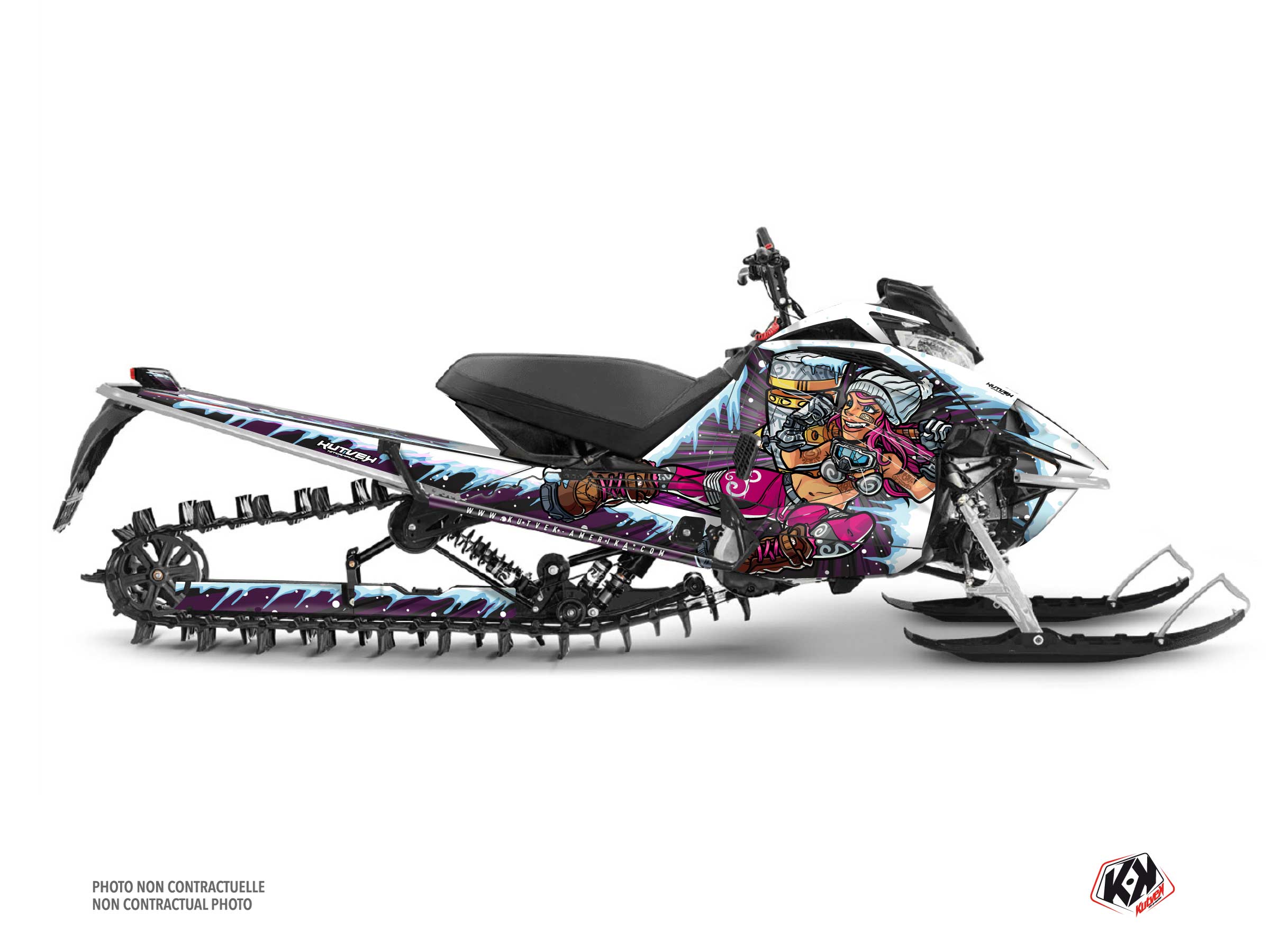 yamaha snowmobile xena  graphic kit black-pink