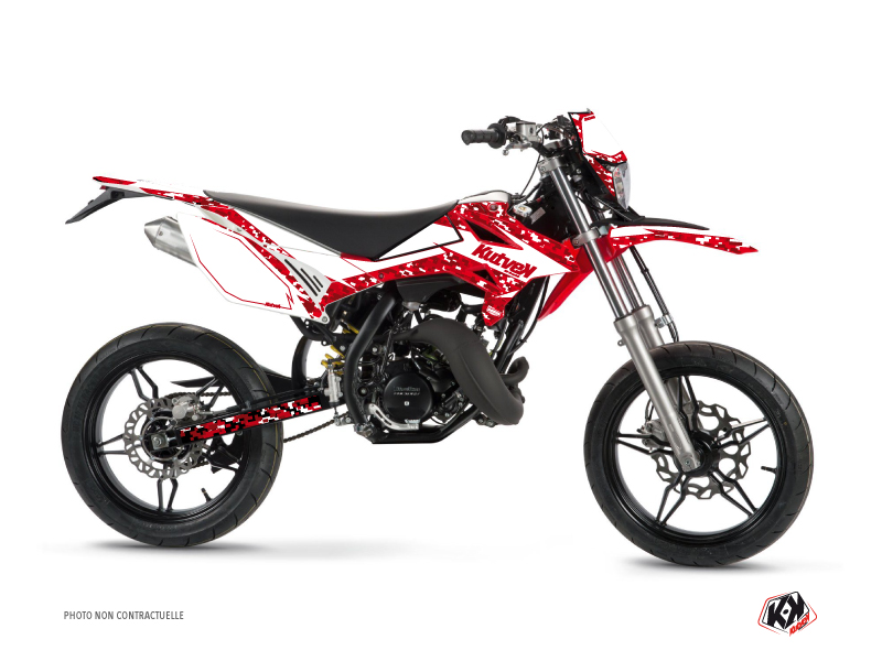 beta 50cc predator  graphic kit white-red