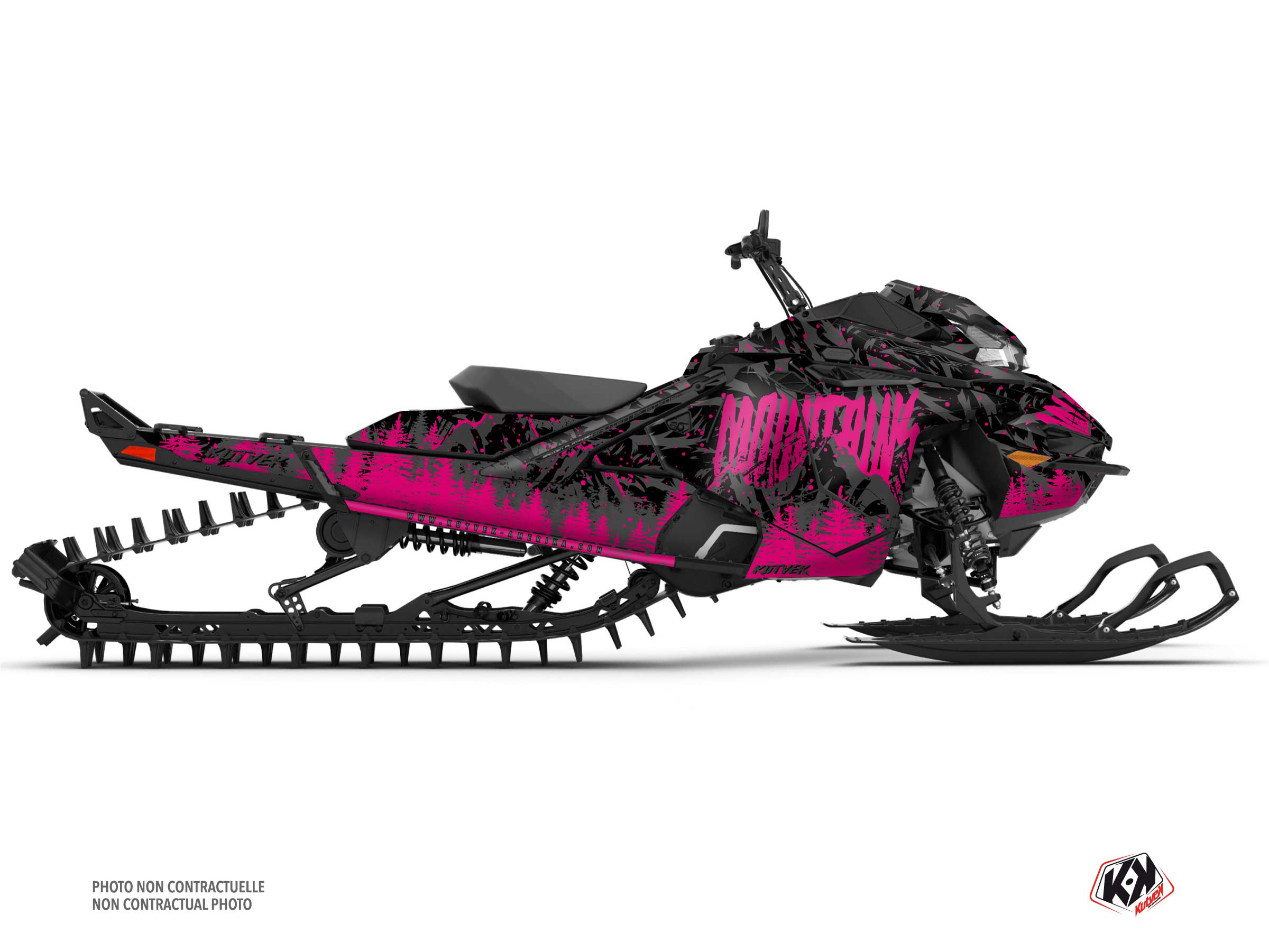 kit déco motoneige lynx shredder ds backcountry noir-rose