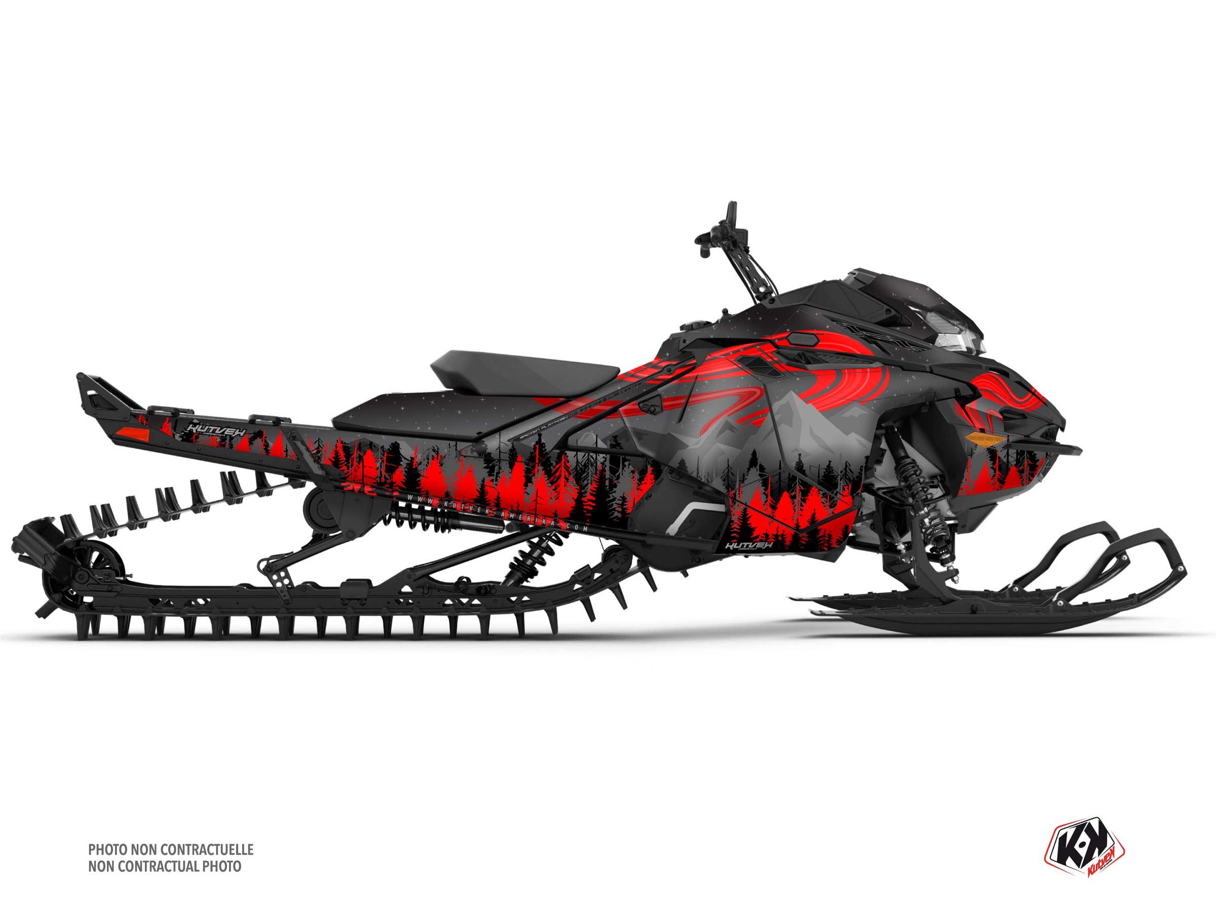 kit déco motoneige lynx boreal noir-rouge 