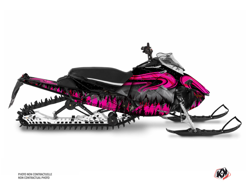 yamaha snowmobile boreal  graphic kit black-pink