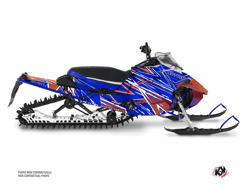 yamaha snowmobile line-x  graphic kit blue-orange