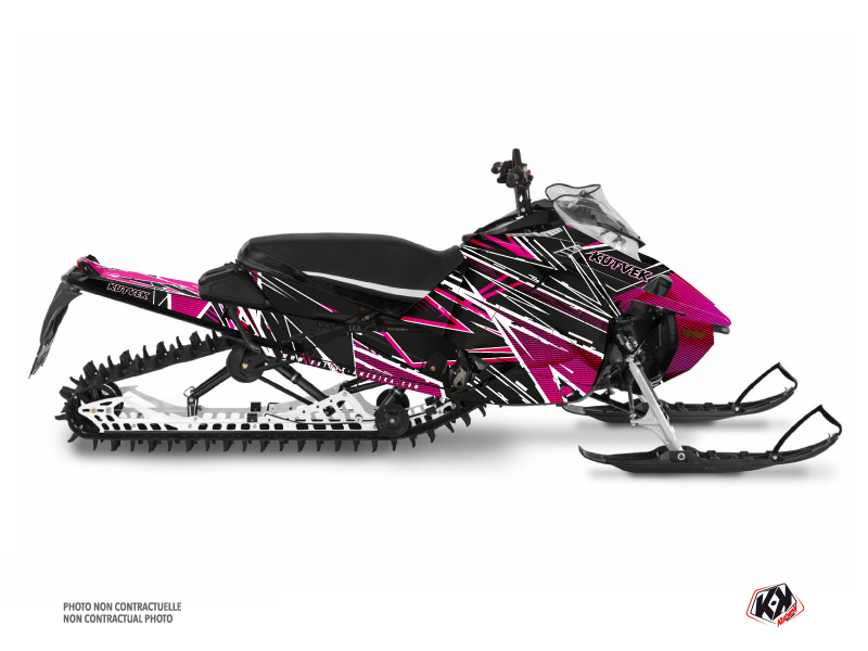 yamaha snowmobile line-x  graphic kit black-pink