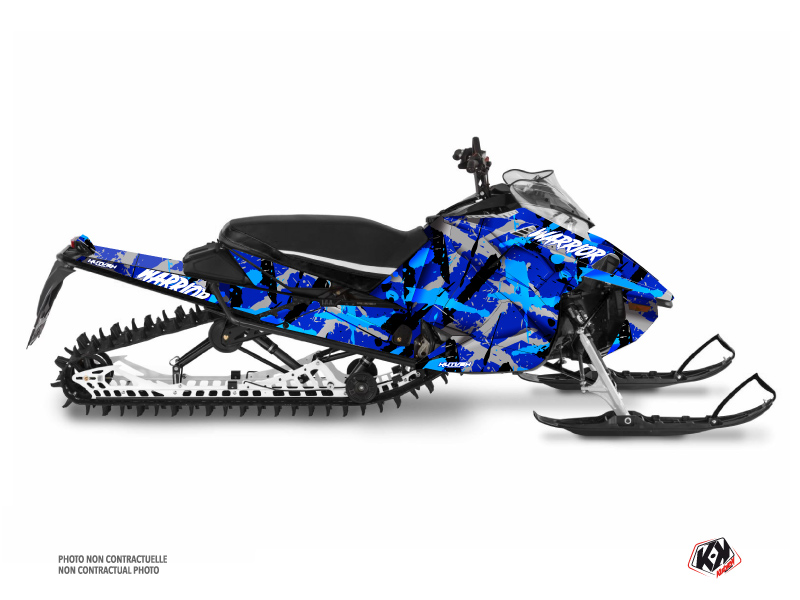 yamaha snowmobile warrior  graphic kit blue
