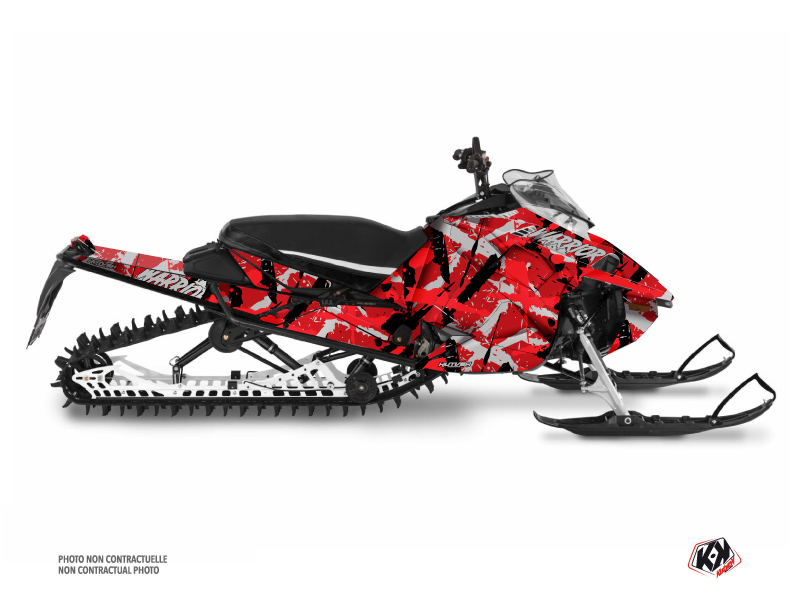 yamaha snowmobile warrior  graphic kit red