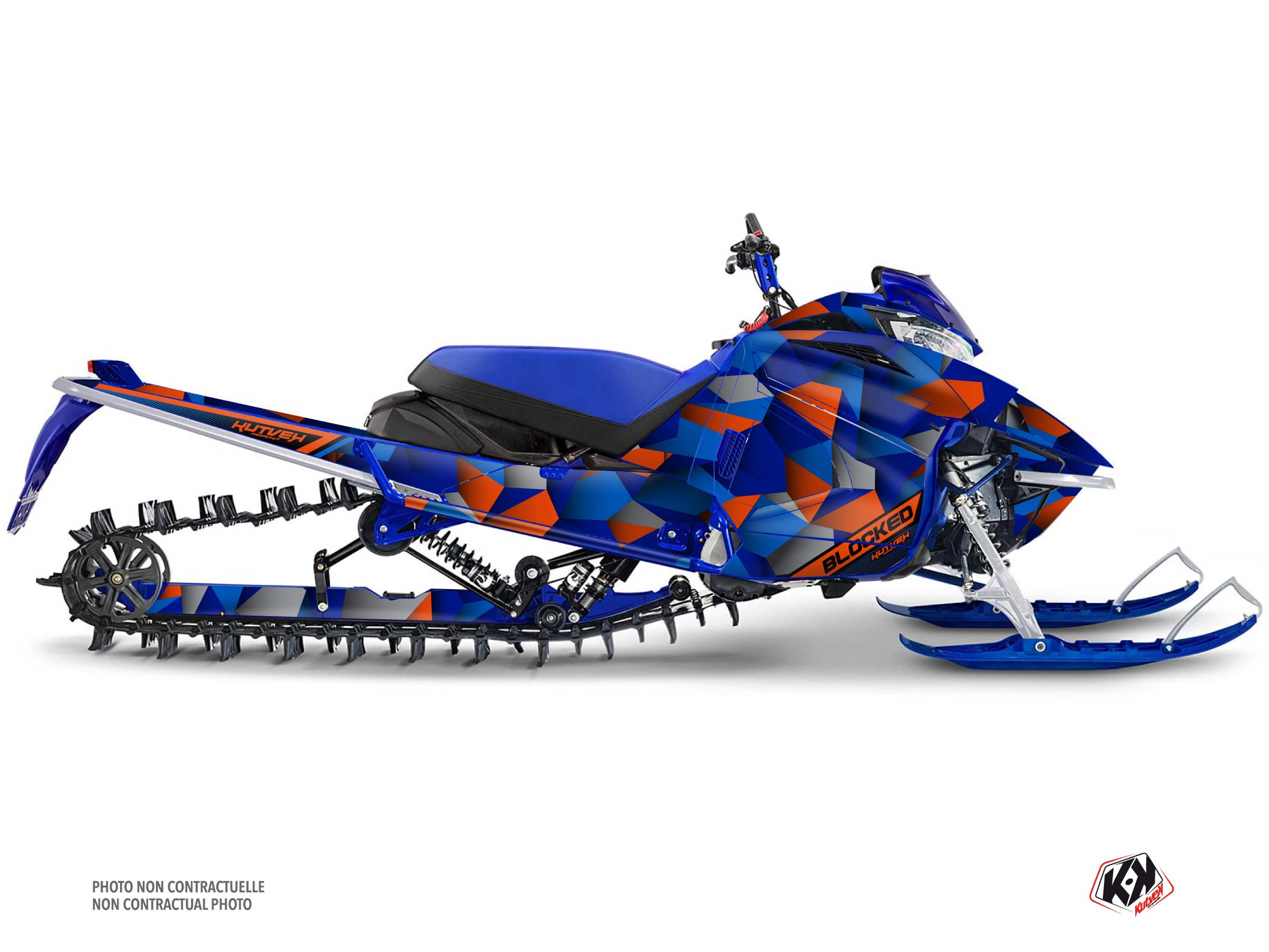 kit déco motoneige yamaha sidewinder srx blocked bleu-orange