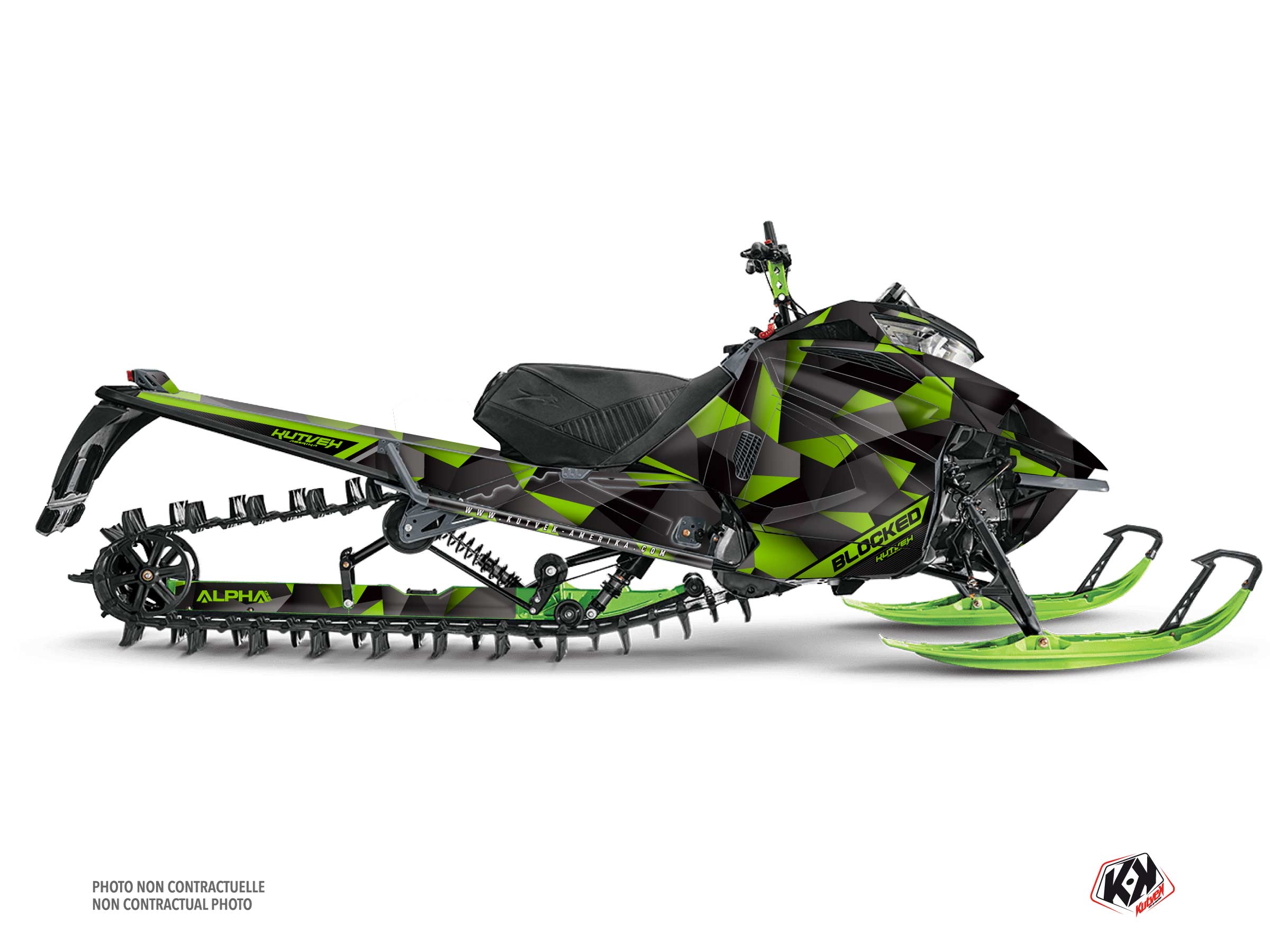 kit déco motoneige arctic cat riot 6000 blocked noir-vert