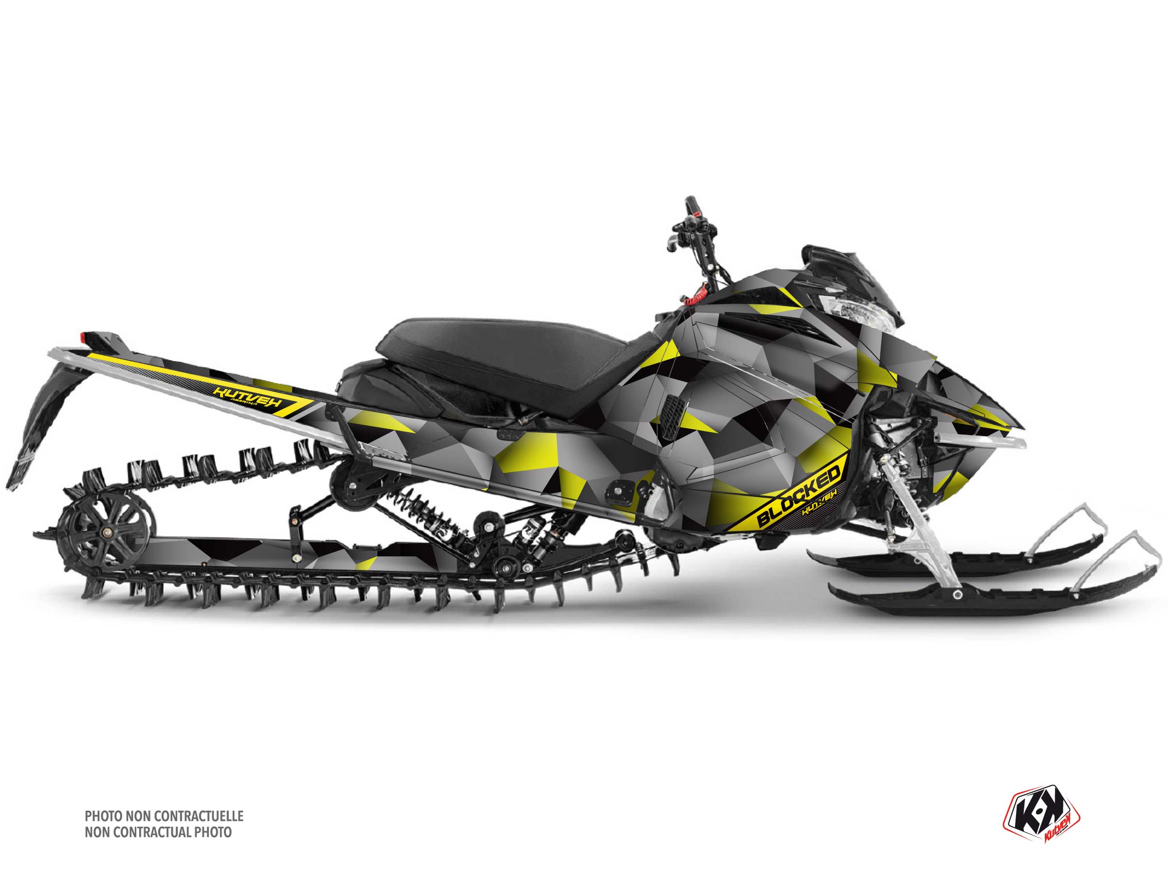 kit déco motoneige yamaha sidewinder srx blocked gris-jaune