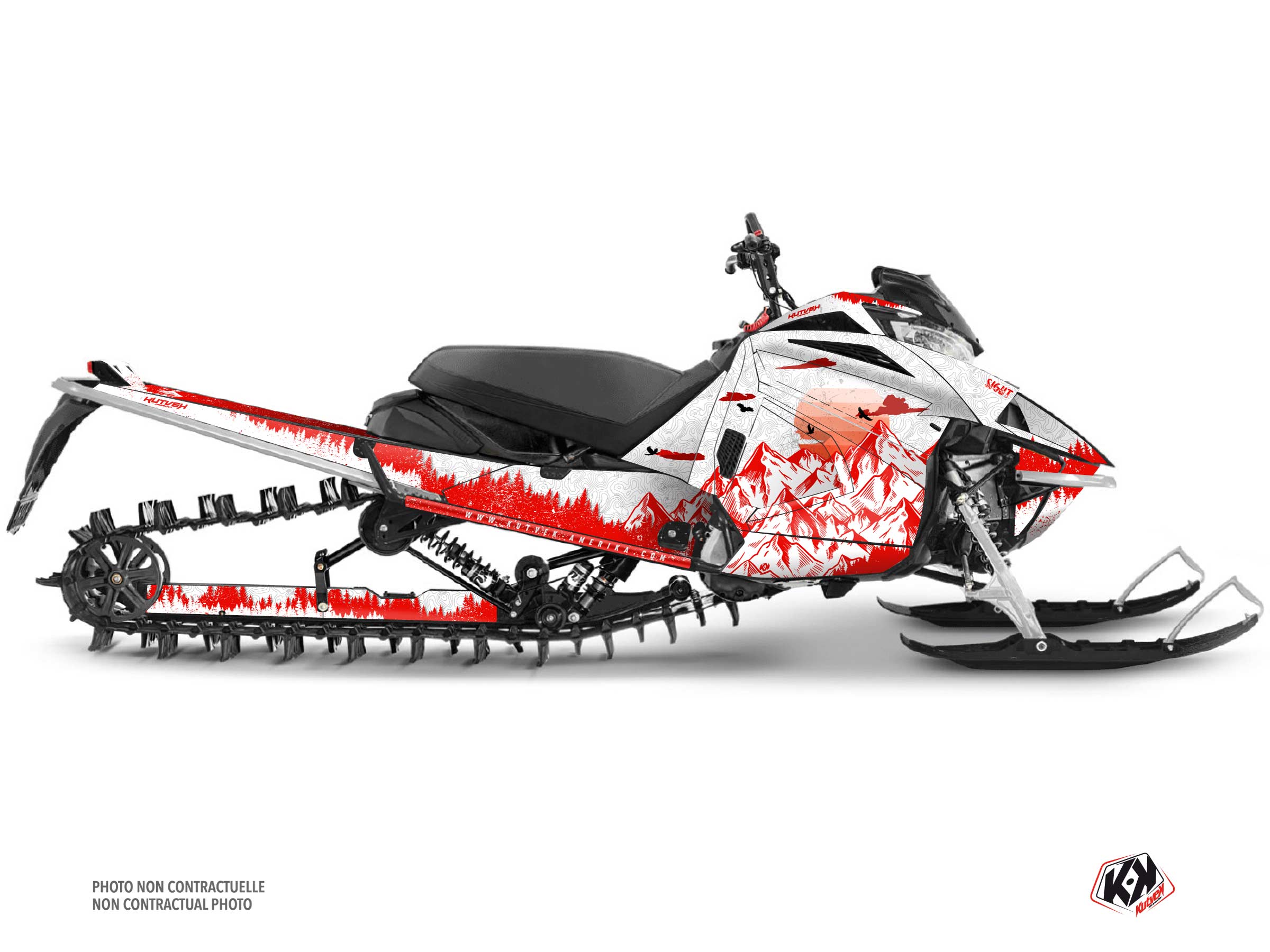 kit déco motoneige yamaha sidewinder srx sight blanc-rouge