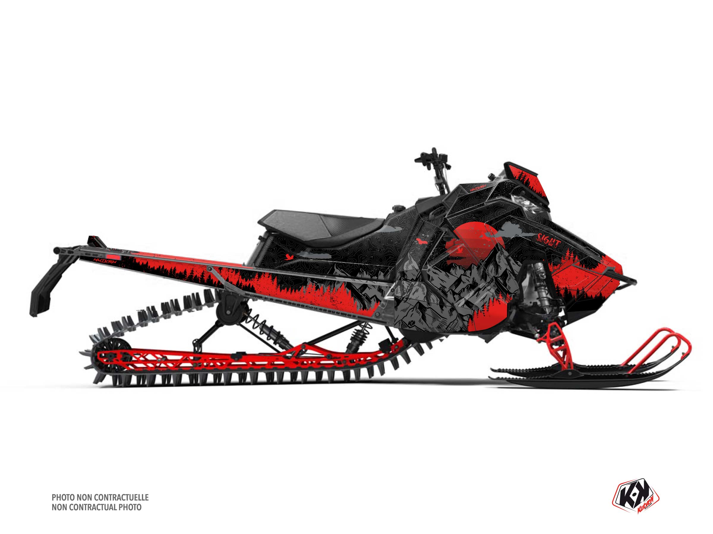 Kit Graphique motoneige polaris rmk pro axys sight noir-rouge   