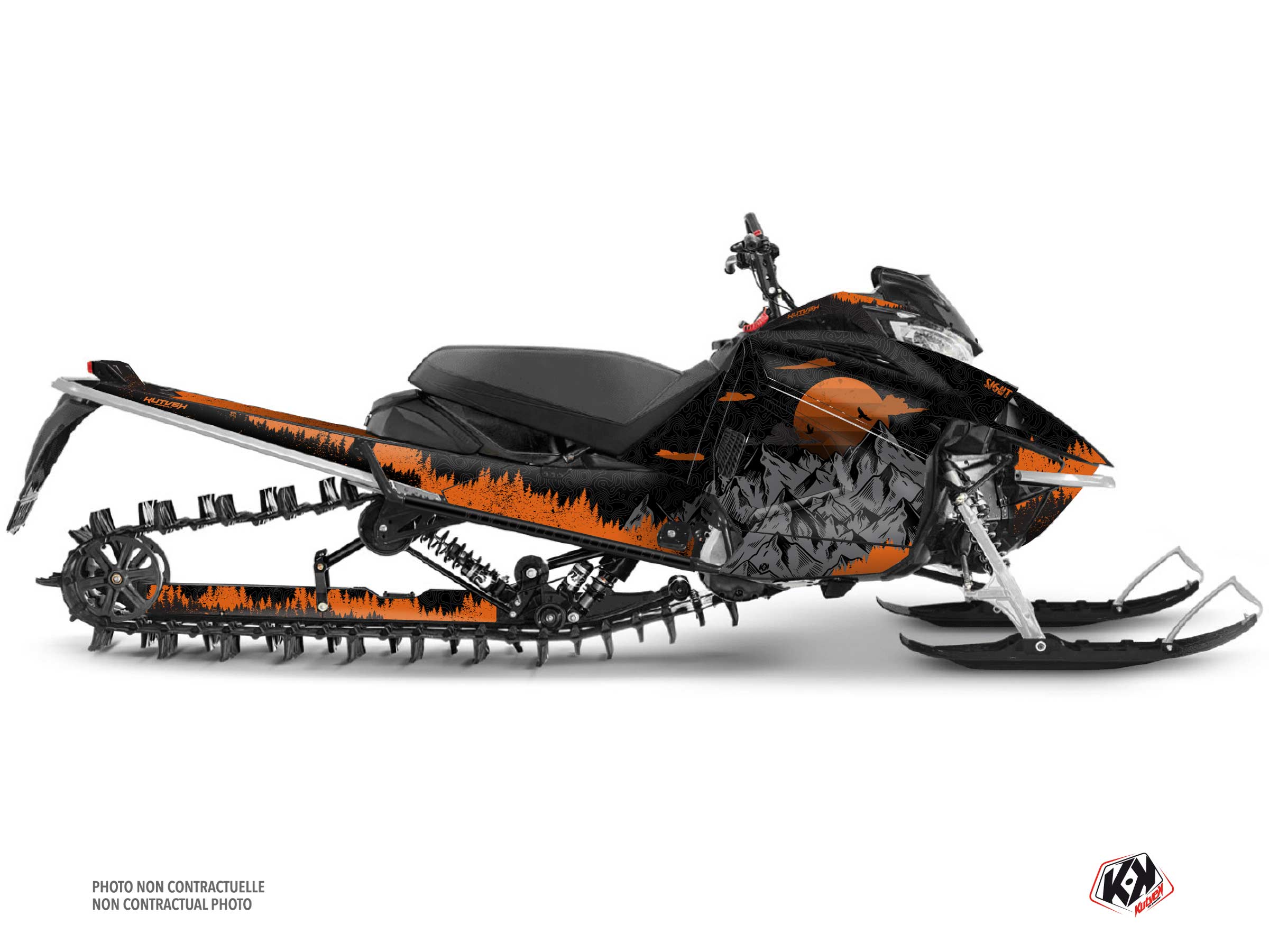 kit déco motoneige yamaha sidewinder srx sight noir-orange