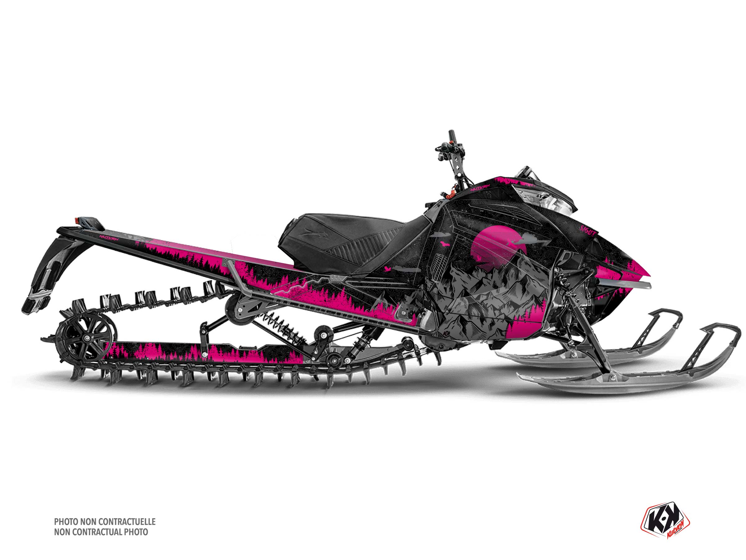 kit déco motoneige arctic cat riot 6000 sight noir-rose