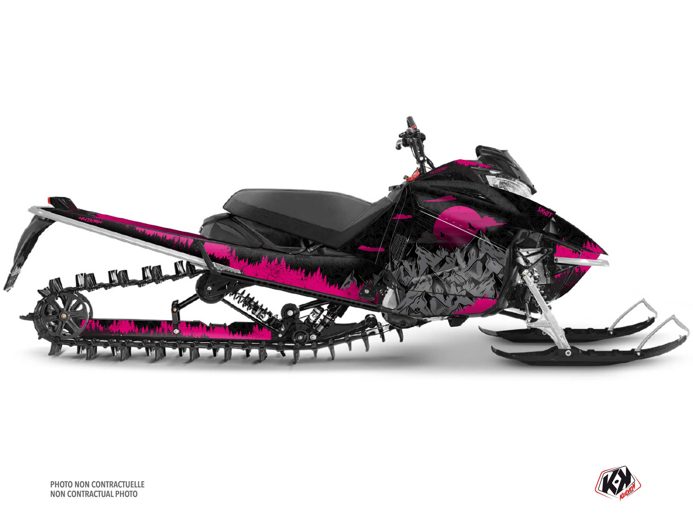 kit déco motoneige yamaha sidewinder srx sight noir-rose